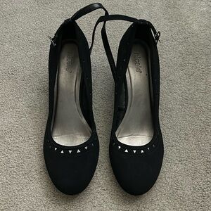 Black Wedge Heels with ankle strap